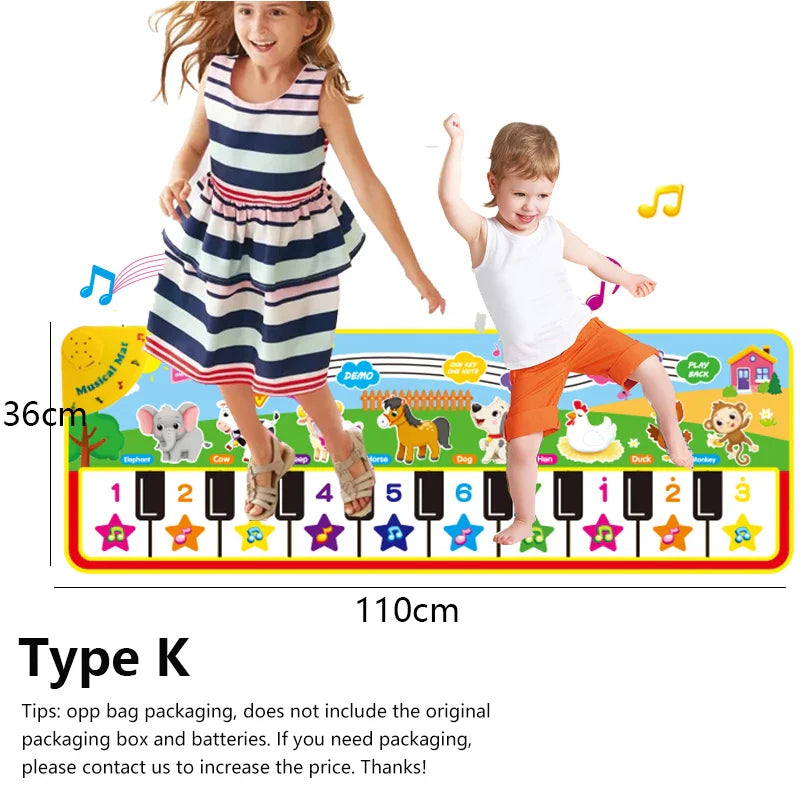 Piano Mat for Kids Children Fitness Keyboard Play Music Carpet Toddlers Music Instrument Toys Educational Toys Gift for Girl Boy