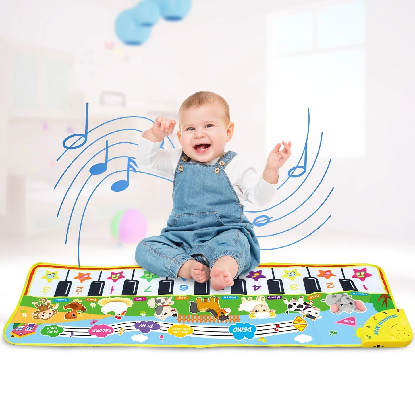 Piano Mat for Kids Children Fitness Keyboard Play Music Carpet Toddlers Music Instrument Toys Educational Toys Gift for Girl Boy