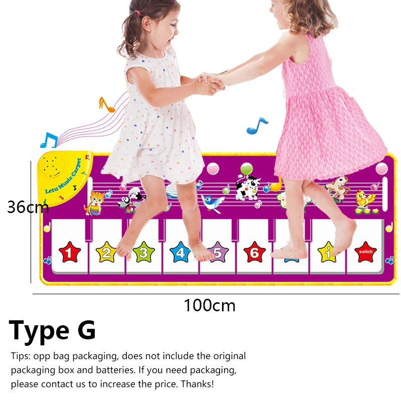 Piano Mat for Kids Children Fitness Keyboard Play Music Carpet Toddlers Music Instrument Toys Educational Toys Gift for Girl Boy