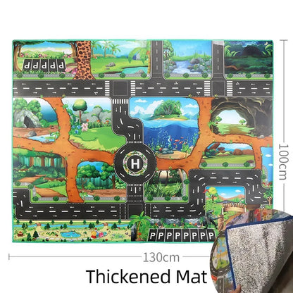 100x130 Kids Playmat Farm Road Portable Map Baby Educational Rugs Toddler Dinosaur Waterproof Play Mat Crawling Non-Toxic Carpet
