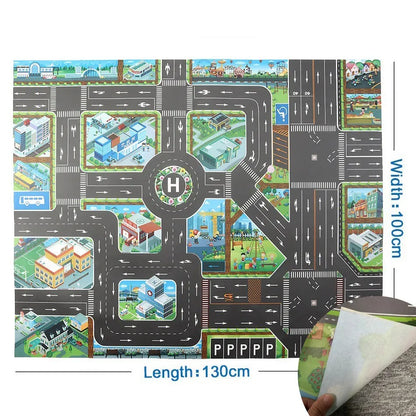 100x130 Kids Playmat Farm Road Portable Map Baby Educational Rugs Toddler Dinosaur Waterproof Play Mat Crawling Non-Toxic Carpet