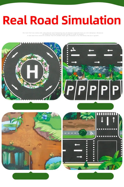 100x130 Kids Playmat Farm Road Portable Map Baby Educational Rugs Toddler Dinosaur Waterproof Play Mat Crawling Non-Toxic Carpet