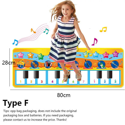 Piano Mat for Kids Children Fitness Keyboard Play Music Carpet Toddlers Music Instrument Toys Educational Toys Gift for Girl Boy