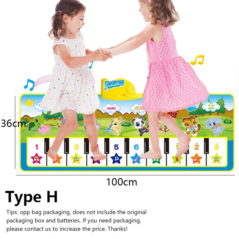Piano Mat for Kids Children Fitness Keyboard Play Music Carpet Toddlers Music Instrument Toys Educational Toys Gift for Girl Boy