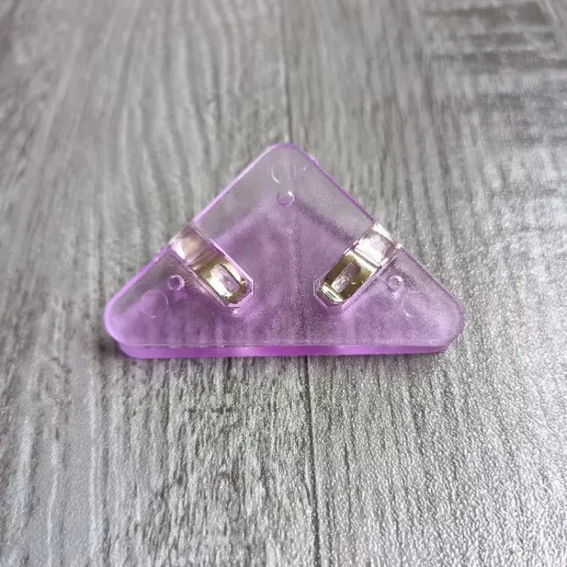 5pcs Triangle Transparent File Edge Clip Metal Firm Office School Supplies, Multiple Colour Test Paper Book Anti-Roll