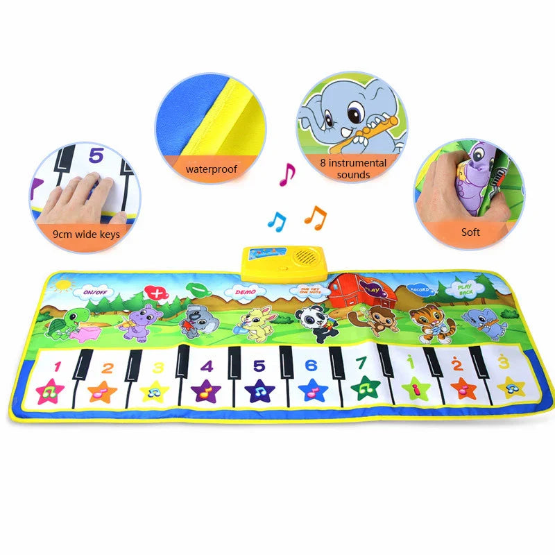 Piano Mat for Kids Children Fitness Keyboard Play Music Carpet Toddlers Music Instrument Toys Educational Toys Gift for Girl Boy