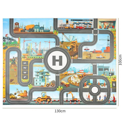 100x130 Kids Playmat Farm Road Portable Map Baby Educational Rugs Toddler Dinosaur Waterproof Play Mat Crawling Non-Toxic Carpet